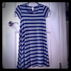 Espresso soft navy stripe jersey dress sz S